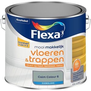 Flexa - Mooi Makkelijk Vloeren & Trappen Zijdeglans - Muurverf - Calm Colour 6 - Mengverf - 2.5 Liter