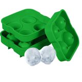 Ijsblokjesvorm - Set van 2 - Siliconen - Groen - Voor 4 Grote IJsblokjes