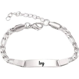 Baby/Kinder Armbandje Met Naam | Zilver | RVS | Ivy