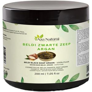 Marokkaanse Zwarte Zeep met Argan 200g – Savon Beldi – Traditionele Olijfzeep – Diepe Reiniging & Scrub – Premium Kwaliteit