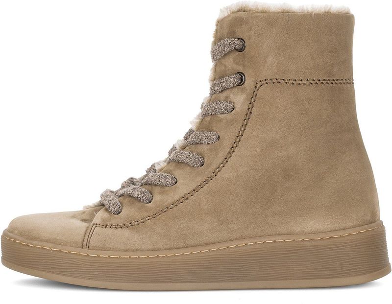 GABOR - Veterlaarsjes - Beige - Leer - Blokhak
