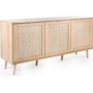 Dressoir Naturel - 3 Deuren - 150x40x71cm - Kast Sedona - Giga Meubel