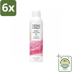 Therme - Saigon Pink Lotus - Schuimende Douchegel - Verfrissend - Verzorgend - 200ml - Voordeelverpakking - 6 stuks - Verzorgend - Verfrissend