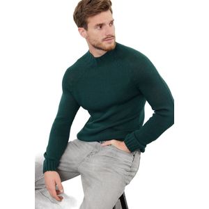 Trendyol Marineblauwe Slim Fit Slim Cut Half Turtleneck Raglan Mouw Effen Basic Knitwear Trui Tmnaw25Kz00002