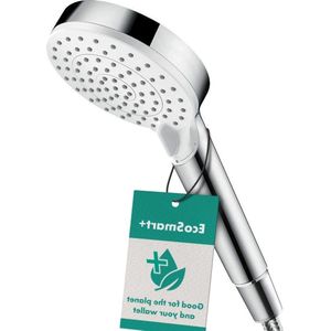 Waterbesparende Douchekop 57 l/min (EcoSmart+) ronde Handdouche (⌀ 100 mm) met 2 jets met anti-kalk functie wit/chroom 26336400 - Crometta