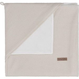 Baby's Only Gebreide wikkeldeken - Omslagdoek baby Classic - Fluweel voering - Zand - 75x75 cm - Geschikt voor drie- en vijfpuntsgordel