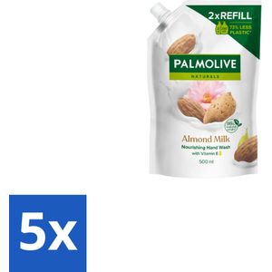 Palmolive – Handzeep Navulling – Naturals Almond Milk – 500 ml - Bulkverpakking - 5 stuks
