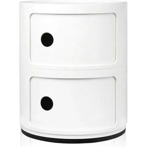 Kartell Componibili Kast Ø32 Nachtkastje (2 Comp.) Mat Wit
