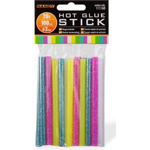 Handy - Lijmpistool Vullingen Fluorescerende Kleuren - Lijmpatronen 7MM Rond - 100MM Lang - Lijm Patronen voor Lijmpistool O.A. Handy Lijmpistool