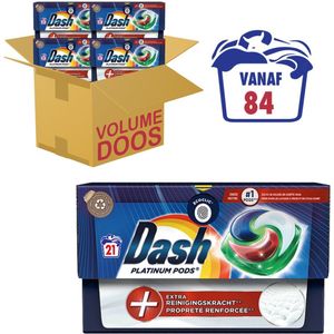 Dash Platinum Pods +Vlekverwijderingskracht - Waspods - 4 x 21 Wasbeurten Voordeelverpakking