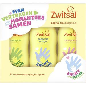 Zwitsal Essentials Geschenkset - Baby & Kids - huidvriendelijke pH en dermatologisch getest - 3 x 200 ml