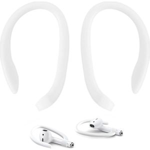 Allecto plus - Set van EarHooks voor AirPods Pro - Over-ear haak - Vervangende siliconen oorhaak - Comfortabele pasvorm - Antislip sportaccessoires - Geschikt voor sport en outdooractiviteiten - Wit