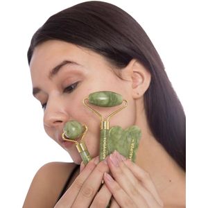 Gua Sha en Jade Roller Set - Anti-aging Verjonging - 3 Stuks - Natuurlijke Materialen