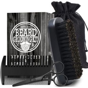 Nuvado Baardset voor Baardgroei - Baardstijler - Baard Kit - Baardschaar Baardkam en Baardborstel - Beard Kit - Baardverzorging Set