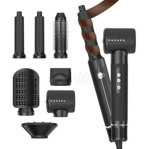 Hot Air Styler - 7-in-1 - Föhnborstel - Zwart - Multifunctionele Styler - 7 Opzetstukken