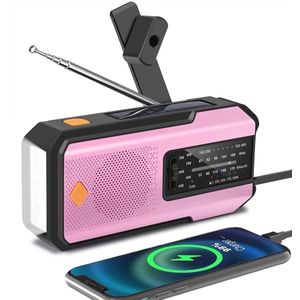 Draagbare Weerradio met LED-zaklamp, AM/FM/NOAA, Zonne-energie en Telefoonoplader voor Kamperen