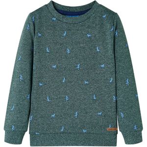 Kindertrui 92 gemêleerd donkergroen, kinderkleding, trui voor kinderen, sweater voor kinderen, top voor kinderen, kinderen trui, katoenen sweater