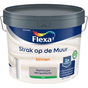 Flexa Strak op de Muur Muurverf - Mat - Mengkleur - Sepiataupe - 10 liter