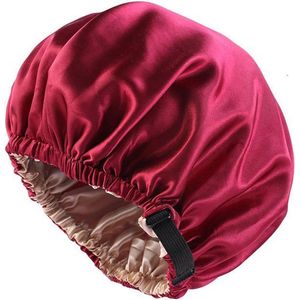 Rojafit Satijnen Slaapmuts - Bonnet Satijn - Slaapmuts - Afro Nachtmuts - Unisex - XXL - met verstelbare hoofdband - Wijnrood