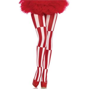 Leg Avenue - 7904 - Panty - Wit Rood - Ondoorzichtig Gestreept met Optisch Illusie-effect