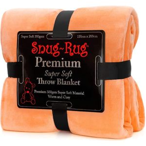 Snug Rug Premium - Deken - Mandarijn - 150x 200cm - Fleece Plaid - TV Deken - dekentjes fleece
