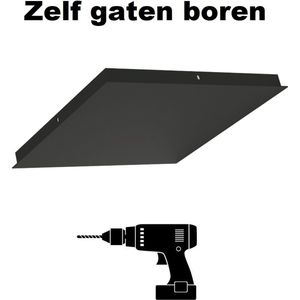 Plafondplaat Vierkant 35x35cm Zwart (zonder gaten) - 35x35cm - zelf gaten boren > montageplaat zwart | plafondplaat zwart | lampen hang zwart | hanglamp zwart | hanglamp eetkamer zwart | hanglamp keuken zwart | led lamp zwart | sfeer lamp zwart