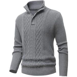 Heren Wintertrui met Opstaande Kraag en Ritssluiting - Warm Fleecejack voor Casual Dagen