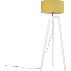 QAZQA puros - Moderne Tripod | driepoot vloerlamp | Staande Lamp - 1 lichts - H 1450 mm - Geel - Woonkamer | Slaapkamer | Keuken