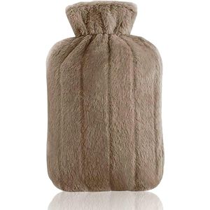 Zachte knuffelhoes voor warmwaterfles voor warme en koude therapie voor warmte- en pijnverlichting (bruin 2L)