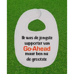 Slabbetje met tekst: Go-Ahead supporter.