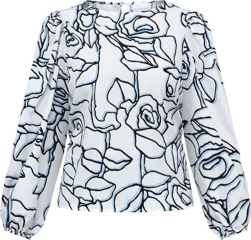 SISTERS POINT Blouse Vella-ls1 Blue/white graphic maat - L