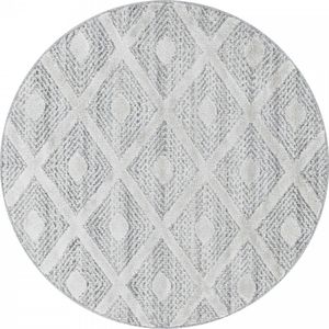 Modern laagpolig vloerkleed Pisa - grijs 4707 - rond - 200x200 cm
