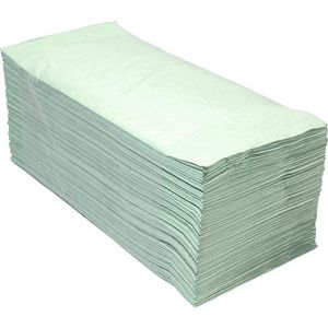 Vouwhanddoekjes 1-laags ZZ-vouw groen 23x25 cm à 4000st