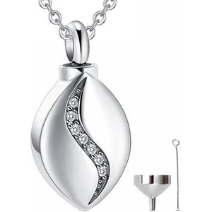 Luxe Ashanger - met Ketting (55 cm) - Voor As, Haren of Parfum - Assieraad - As Ketting - Gedenksieraad - Urn - As Hanger - Incl. As vuller en Opbergzakje - Diamond Drop