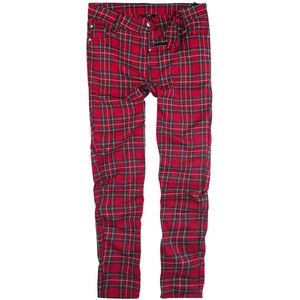 Banned - Tartan Pants - Stoffen Broek - Rood