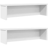 vidaXL - Keukenrekken - stapelbaar - 2 - st - 50x15x16 - cm - wit