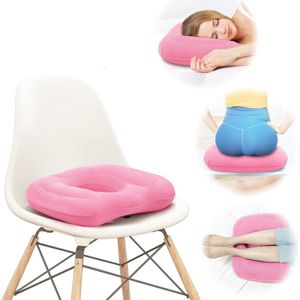Ergonomisch Stuitkussen Bureaustoel - Zitring - Zitkussen Orthopedisch - Donut Kussen Orthopedisch - voor Aambeien - Zitkussen bed - Houding Correctie - Donutkussen Stuit - Zitring Kussen - roze - Opblaasbaar Orthopedisch Kussen