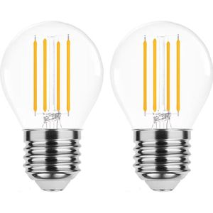 Modee - E27 LED Lamp - Neutraal Wit - LED Filament Globe Mini P45 - 4W - 470 lumen - Vervangt 40W Halogeen Gloeilamp - 2 stuks