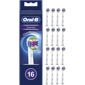 Oral-B 3D White - Met CleanMaximiser-technologie - Opzetborstels - 16 Stuks