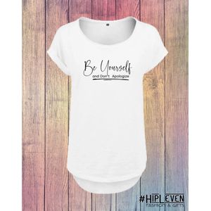 Shirt met print Be Yourself | Wit/ 4XL (50-52)