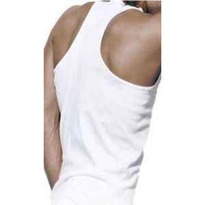 Halterhemd - 100% katoen - wit - Maat M