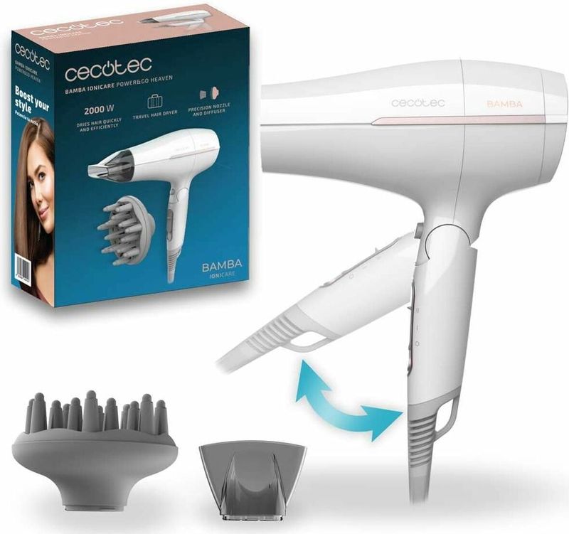 Cecotec - IoniCare Power&Go Heaven - Föhn - 2000W - Opvouwbaar - Inclusief Concentrator