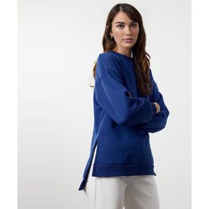 Trendyol Beige Oversized/Brede Pasvorm Met Splitdetail, Gebreid Sweatshirt Met Fleece Aan De Binnenkant Twoaw23Sw00195.