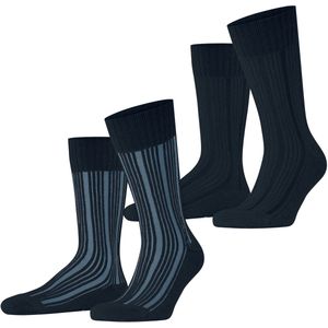 Esprit - Plush Rib 2-Pack - Gedessineerd Katoen - Blauw - Heren Sokken