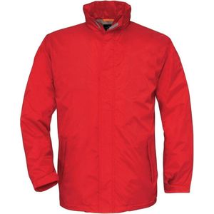 B&C Heren Ocean Shore Waterproof Hooded Fleece Lined Jacket (Rood)