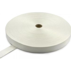 5 mtr wit PP band-25mm breed-Hobby band-Rugzak band-Nylon band-Band voor gespen-Spanband.