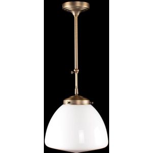 Art deco hanglamp Glasgow | Ø 25cm | opaal wit glas / brons | pendel kort verstelbaar | woonkamer / eettafel | gispen / retro / jaren 30