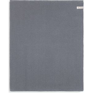 Knit Factory Gebreide Badmat - Douchemat Morres - Badkamermat - Toiletmat - Med Grey - Grijs - 60x50 cm - Katoen