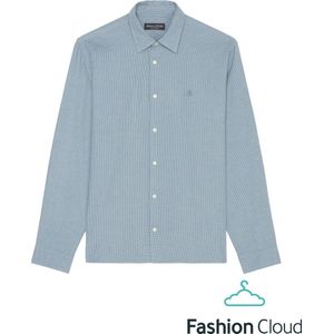 Marc O'Polo - Overhemd Pied de Poule Blauw - Heren - Maat XL - Regular-fit