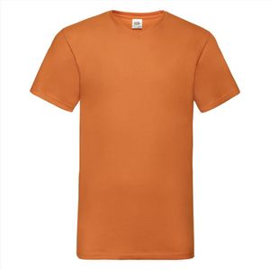 Fruit Of The Loom - 5 Stuks Valueweight T-Shirts V-Hals - Oranje - L